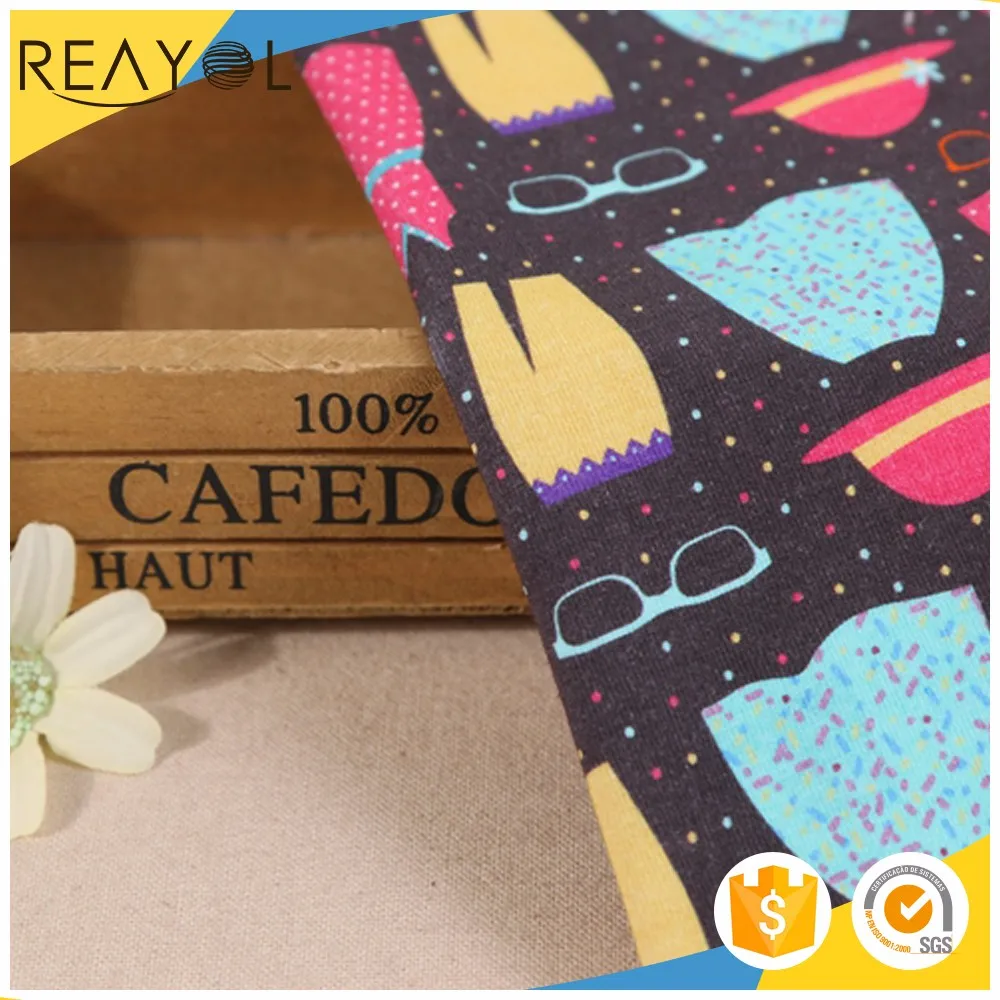 Hot selling china 95% cotton 5% spandex fabric textile soft digital print cotton lycra knit fabric for kids