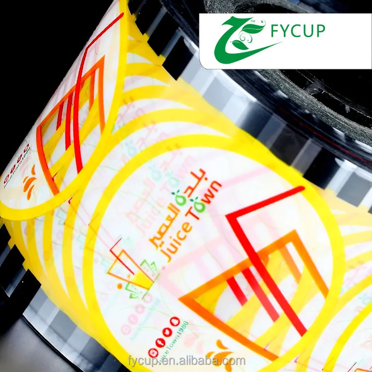 
Waterproof customized bubble tea cup sealing film,Packing Food printed cups sealing film 