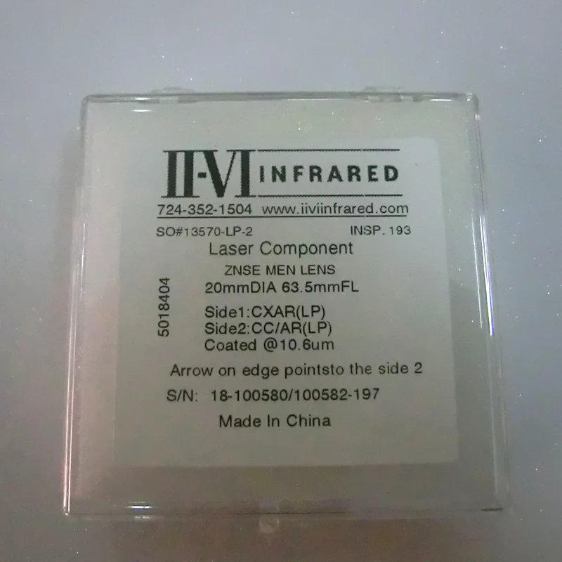 China made II VI infrared co2 laser focus lens 20mm