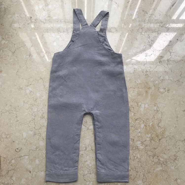 Organic linen overalls baby clothes,Summer strap jumpsuit pure linen clothes suspender pants