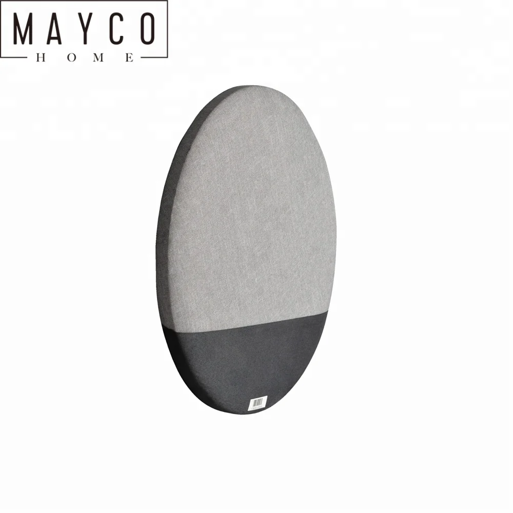 
Mayco Decorative Small Pin Cork Round Gray and Black Frameless Linen Bulletin Board with 1 Pocket 