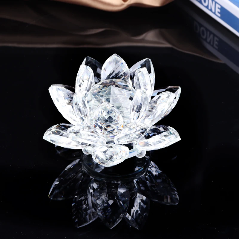Crystal lotus flower decoration pieces for wedding favor gifts