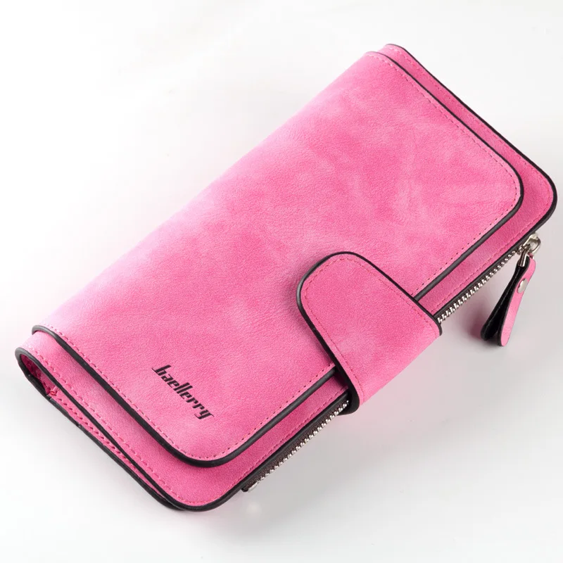 Hot selling brand fashion vintage nubuck leather tri fold baellerry carteira ladies wallet for women