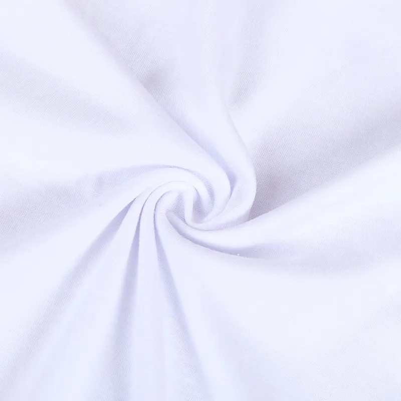 unisex wholesale white CVC material promotional custom silk screen printing tshirt