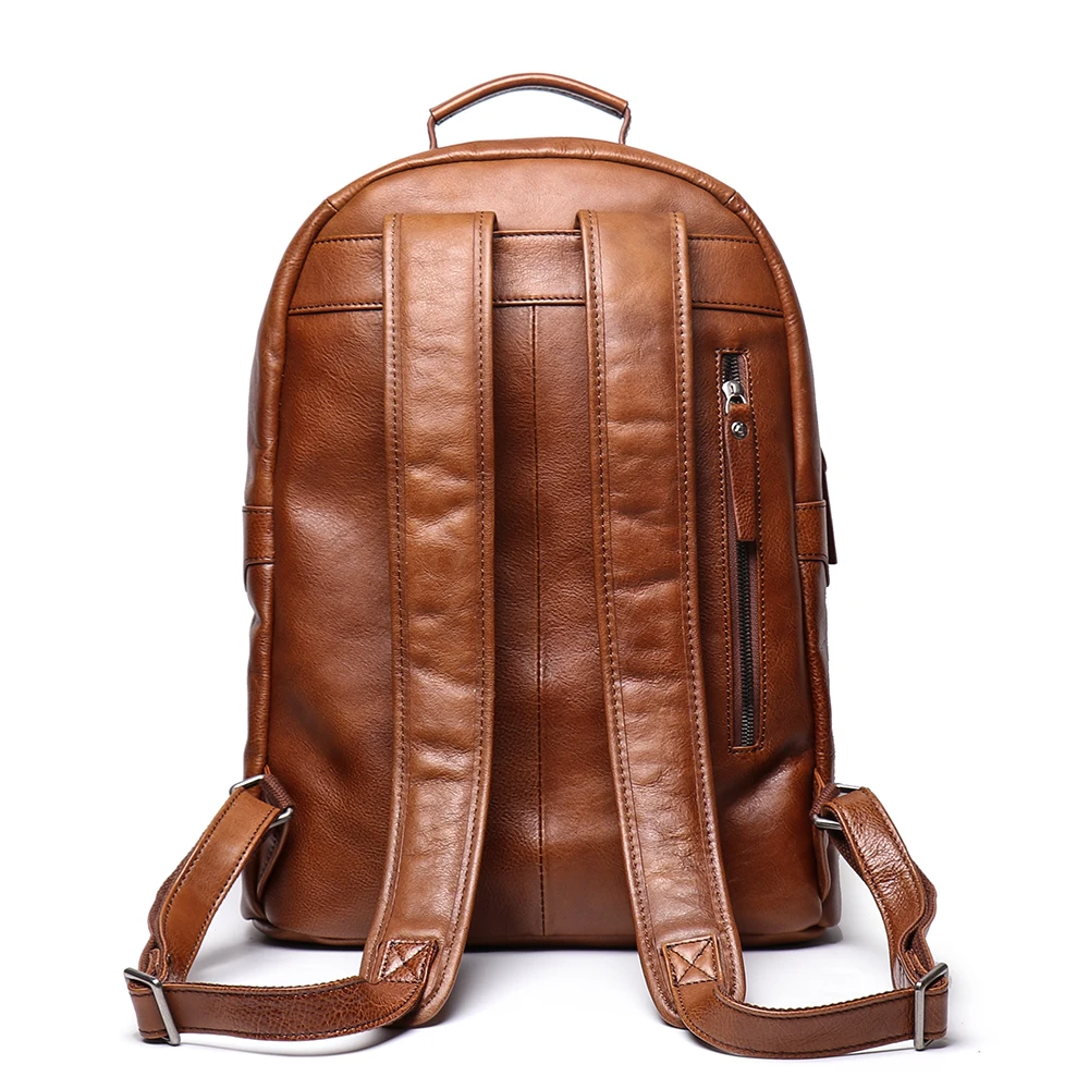 Luojia travel bag back pack genuine leather backpack men 100% pure leather bag full grain leather vintage backpack travel bag
