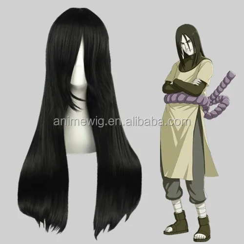 High Quality 70cm Long Straight Bleach Anime Peluca Kuchiki Byakuya Black Wig Cosplay Synthetic Heat Resistant Hair Wig