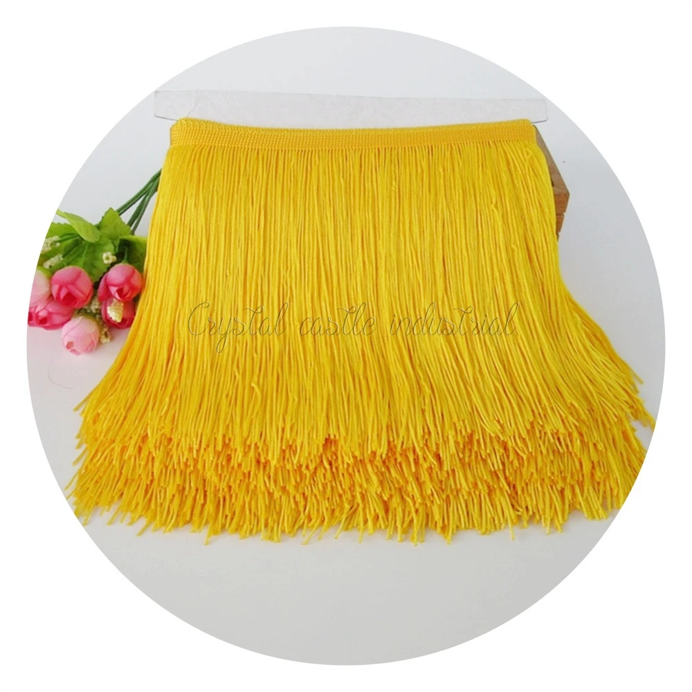 Softer 15cm 25cm width Polyester Lace Tassel Fringe Trim Ribbon Sew Latin Dress DIY Accessories Fringe Tassel