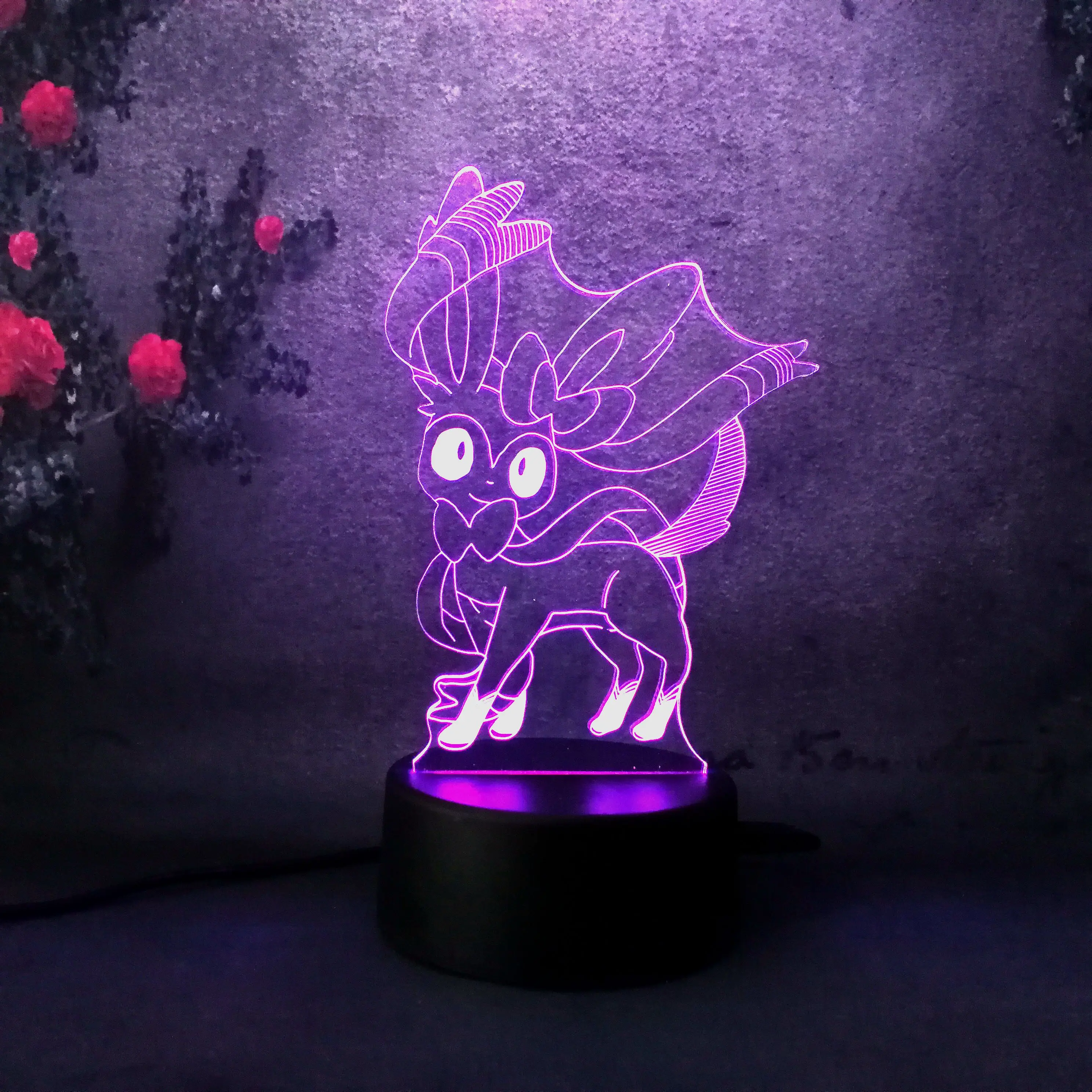 Lovely pokemon pikachu 7 color change Touch base bedside night light 3D USB baby sleep lighting lamp Birthday Xmas kid best gift