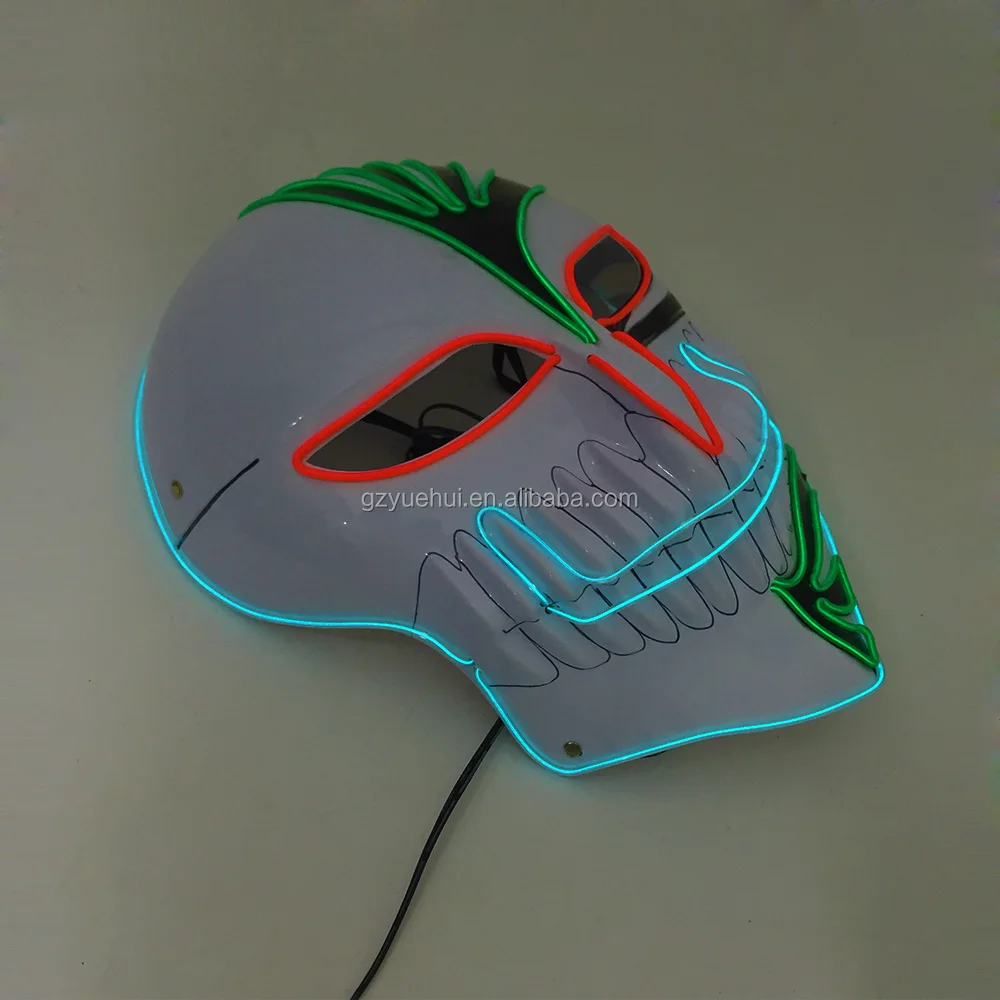 Anime Party Holiday Lights BLEACH Led Rope Tube Luminous Mask Neon EL Cold Light Vizards Kurosaki Ichigo Cosplay Accessory Mask