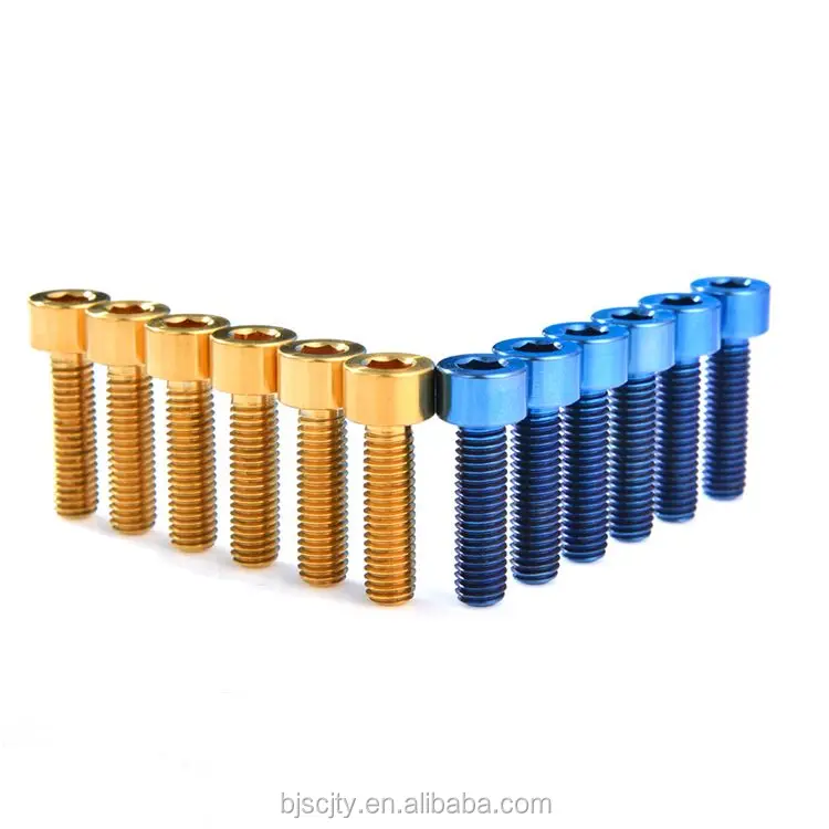 Factory supply DIN912 Bike colored bolts hex socket m5 titanium screws for Mountain Bike