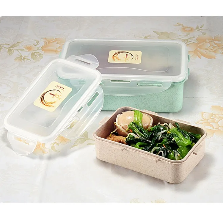 
High Quality Custom Wheat Straw Material 1250ml Kids Food Container Lunchbox 