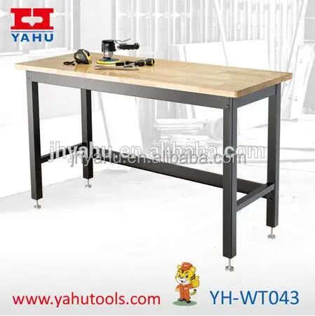 High Quality Luxurious Rubber Wood Work Table Office Desk Garage Workbench