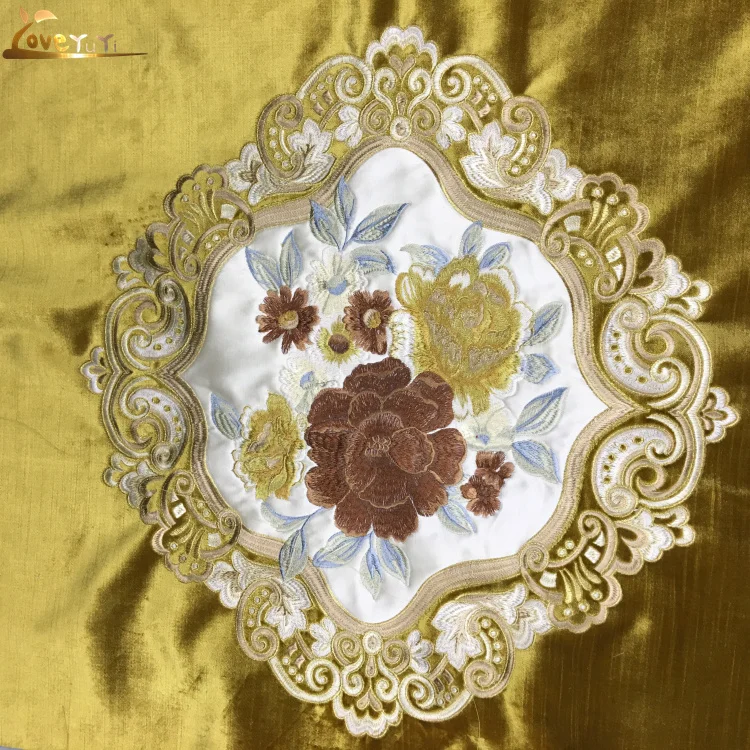 Polyester Warp Knitted 3D Embroidered Fabric Velvet For Sofa