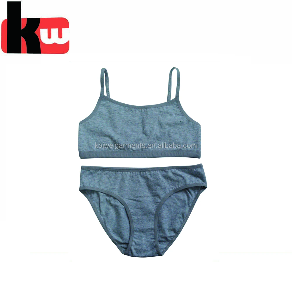 Young Girl Underwear Basic Style Bra Panties Sets Teenage Cotton Bra Set