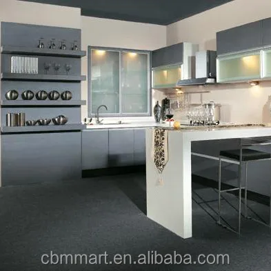 Grey theme simple design kitchen pantry cupboard