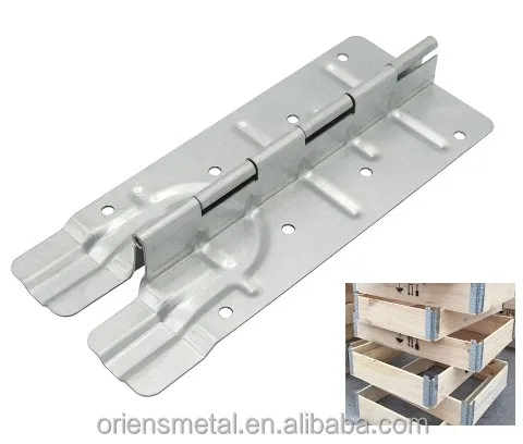 Galvanized pallet collar hinges for wooden box