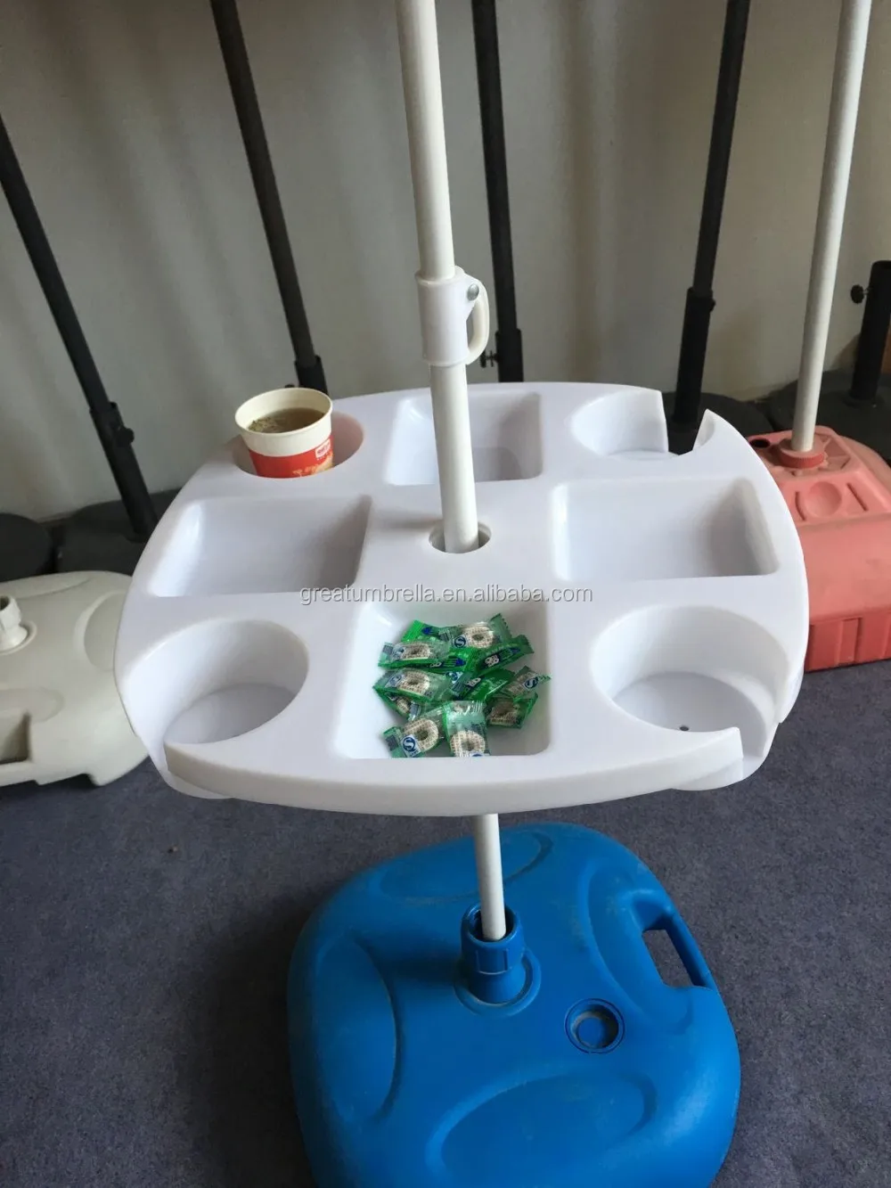 Drink holder Folding Portable Plastic Beach Umbrella Table