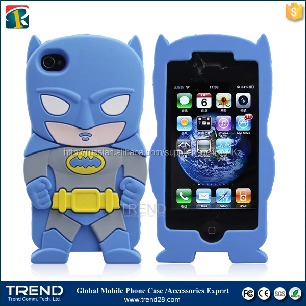 Синий бэтмен кремния чехол для iphone 4 4S