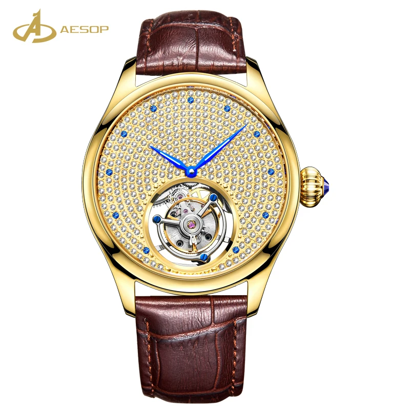 Aesop Factory Wholesale Mechanical Watch Universal Waterproof Leather Strap Automatic Tourbillon Mechanical Watch