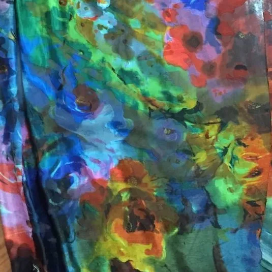 Шелковая шелковая атласная ткань visco chifion