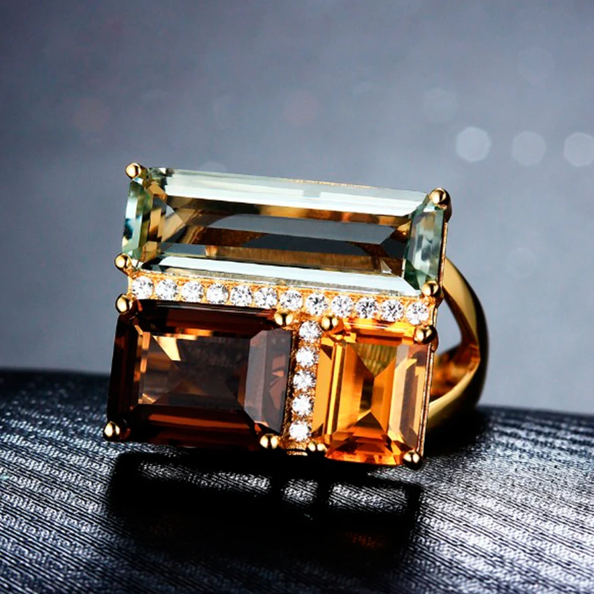 Smoky Quartz Finger Ring 925 Sterling Silver Ring Beautiful Designs  Green Quartz Mens Jewelry Ring