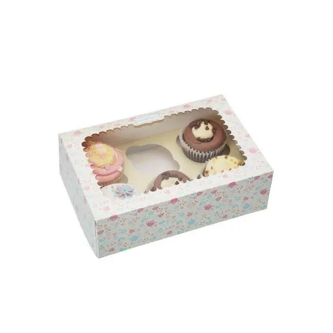 wholesale cheap custom printed paper inserts cookie packaging cupcake boxes 6