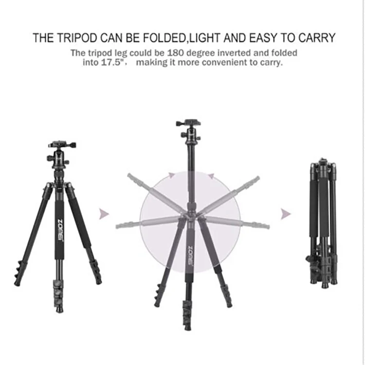 Q555  Professional Aluminum Portable Tripod For SLR Digital Camera