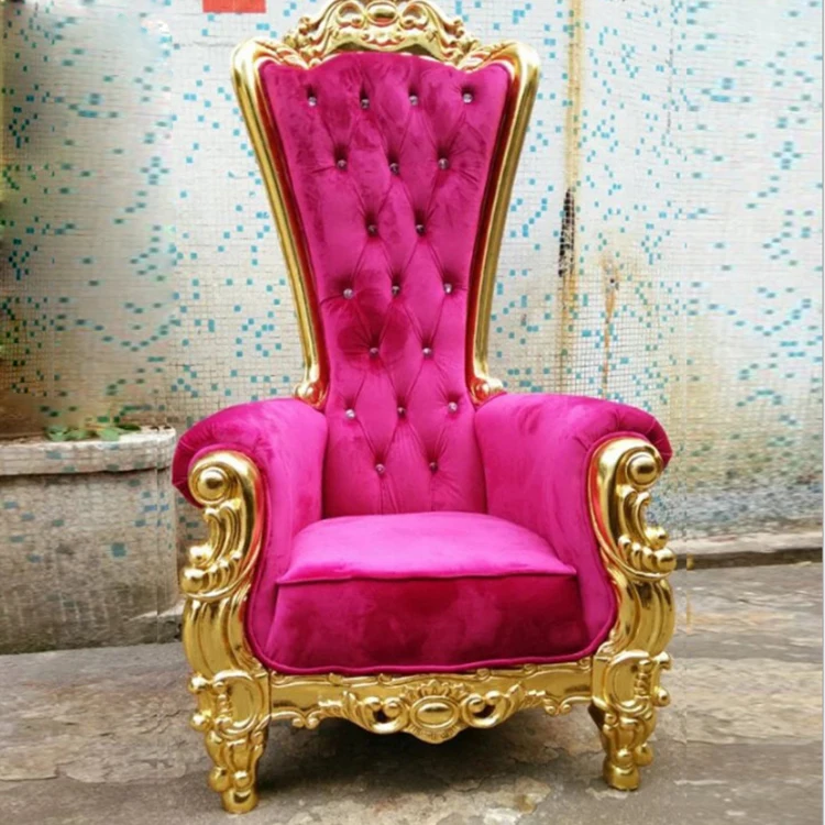 Luxury wooden leather king throne chair for wedding event chair
