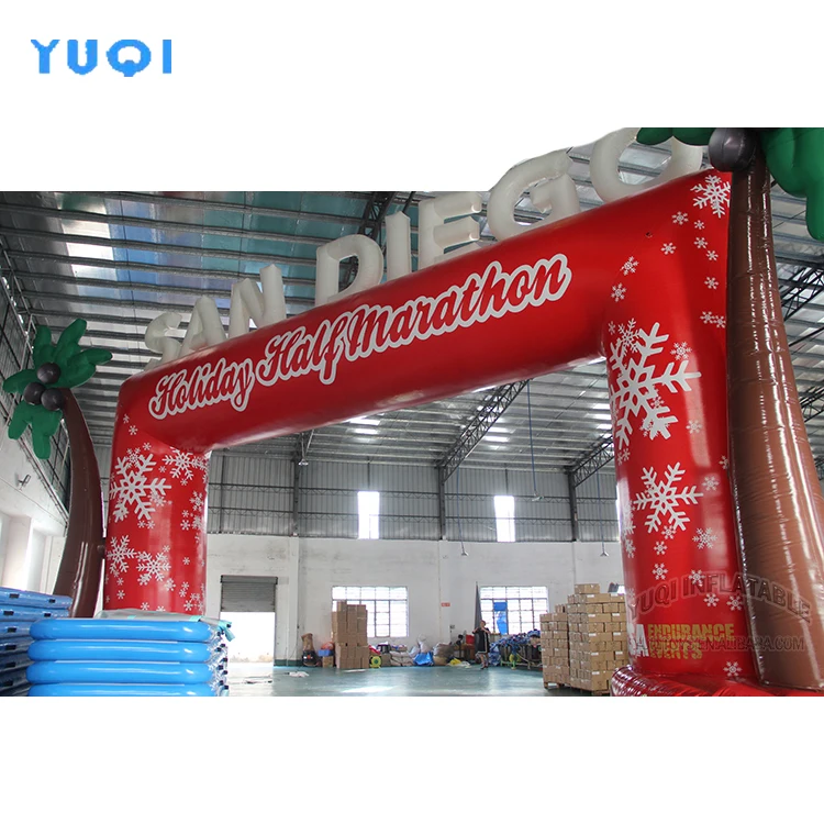 Square red inflatable arch inflatable marathon start entrance way archway for sale