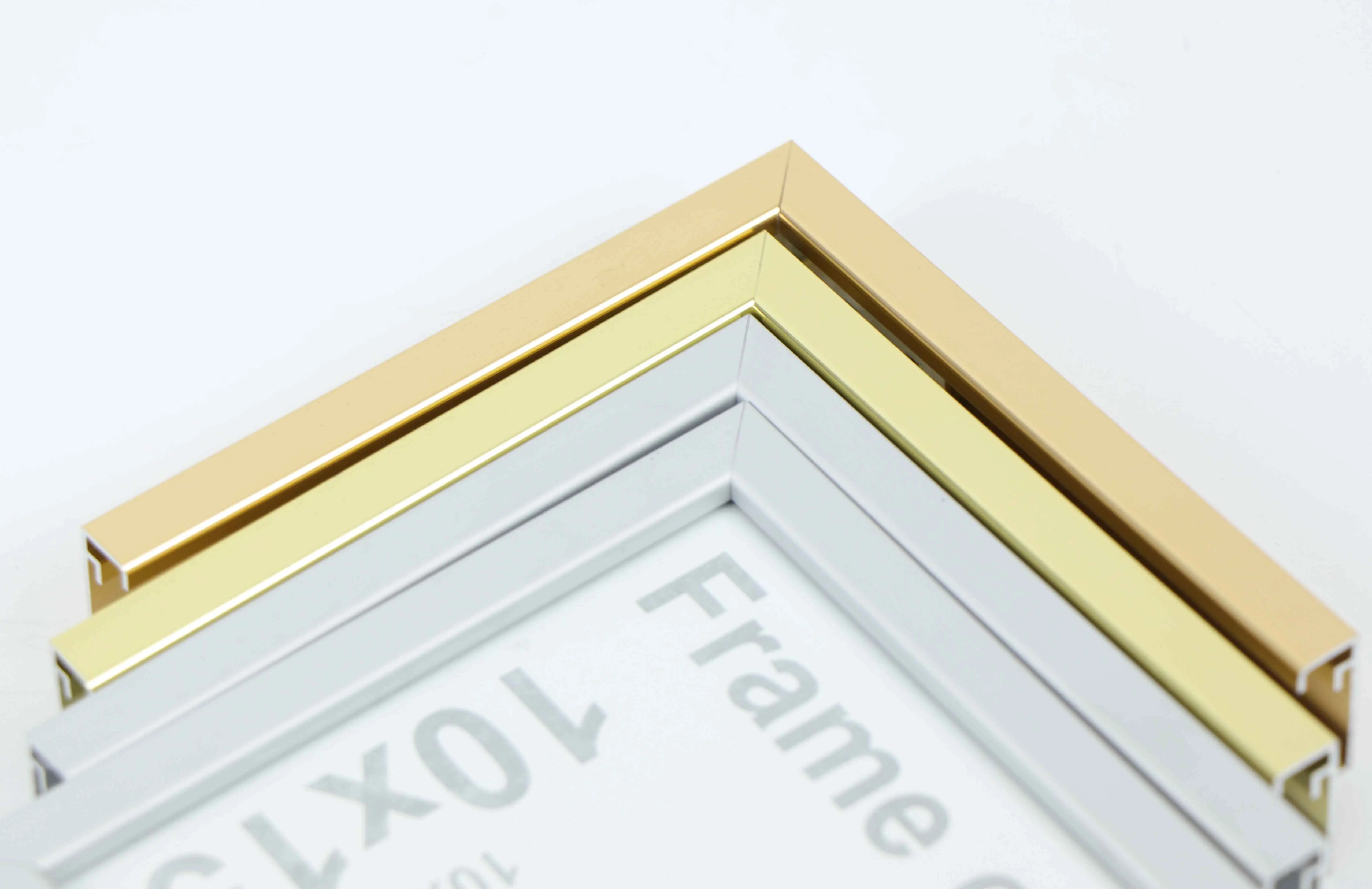 Gold photo frame, Wall picture frame kit, Aluminum oxidation moulding