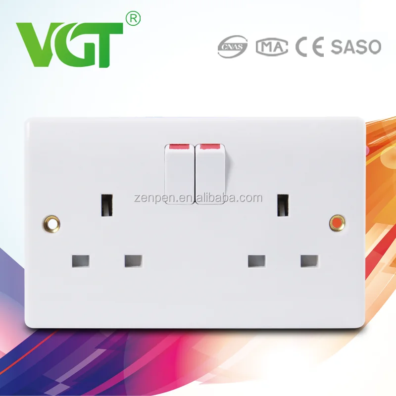 Электрический продукт британский стандарт красная медь бакелитовой Кении рынке 13А двойной переключатель гнездо