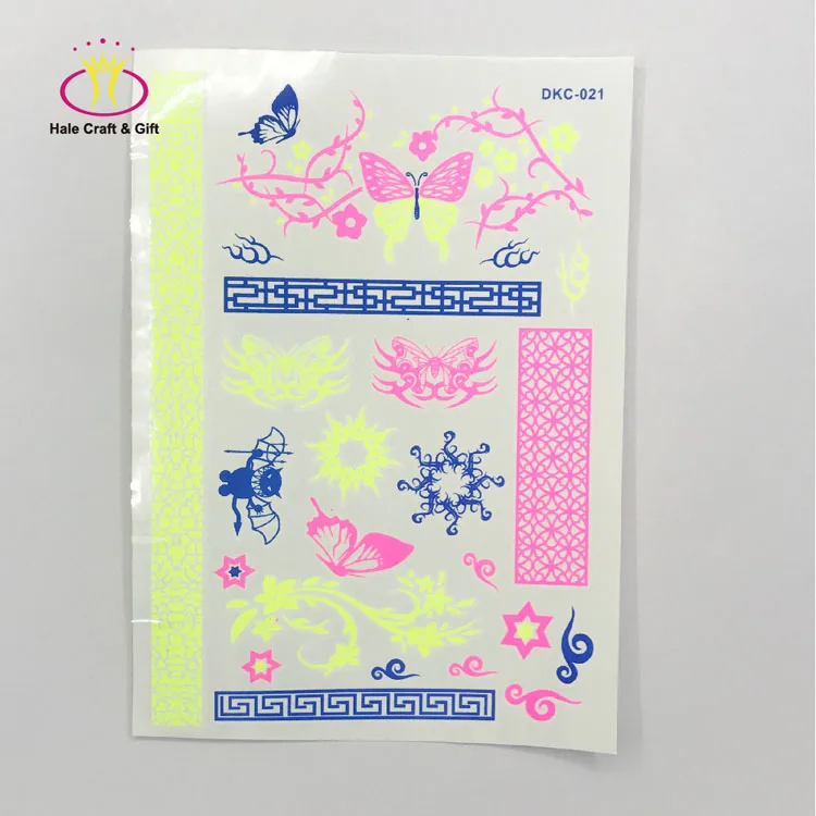 Glow In The Dark Naked Woman Sexy Adult Body Temporary Print Tattoo Sticker