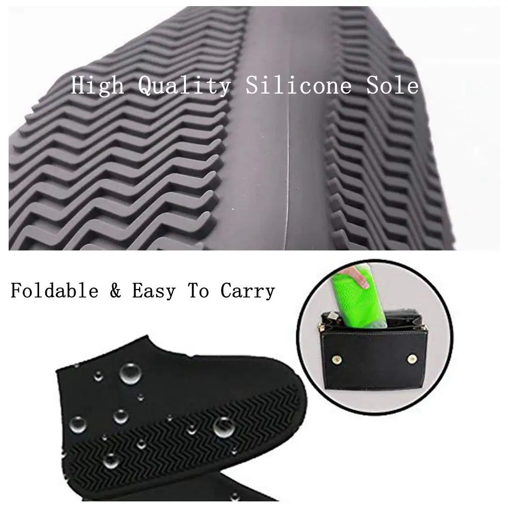 
Waterproof Shoe Covers Silicone Shoe Covers Waterproof Boot Reusable Non Slip Rain Snow Overshoe Foldable Galoshes 