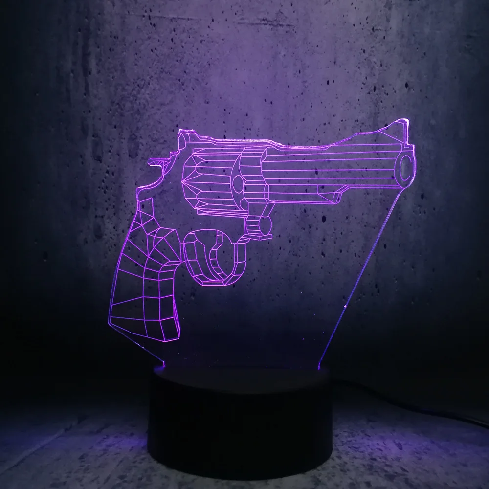 3D LED bulb Battle Royale Game PUBG TPS Revolver Magnum lamp night lights teenager bedroom desk decor cool gifts lava display