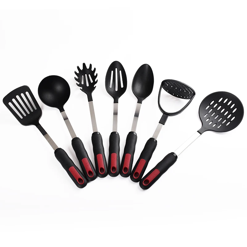 
Nylon cooking tools stainless steel kitchen utensils set 