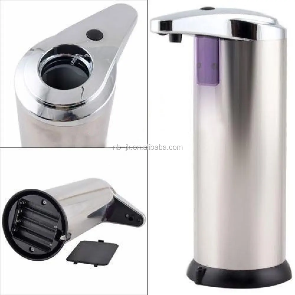 
2018 New updated 250ml infrared touchless stainless steel sensor automatic soap dispenser 