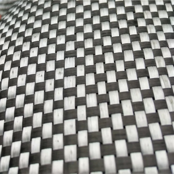 high quality carbon fiber cloth, 3K Carbon fiber 300 Tex fiberglass 250g plain Carbon Fiberglass Hybrid Fabric