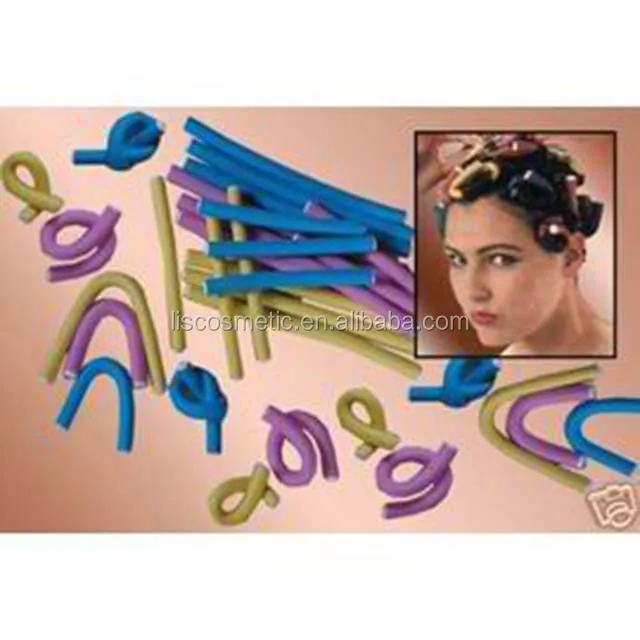Factory whole sale fashional Rubber bendy foam hair rollers for hair curling at home
