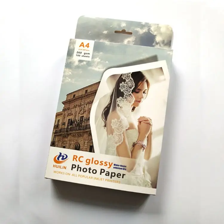 Factory Supply Hot Selling Water Resistant Fast Dry Full Color 115g A4 Glossy Photo Paper/Inkjet Photo Paper