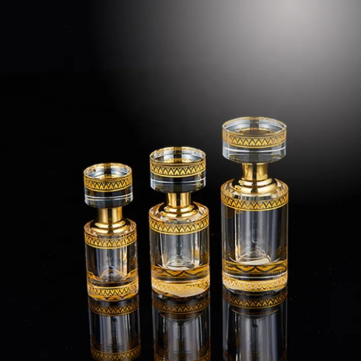 
J11A-3ml Gold Engraving Decorated Regional Figured Crystal Perfume Bottlewith glass stick,oil bottles,oud bottle 