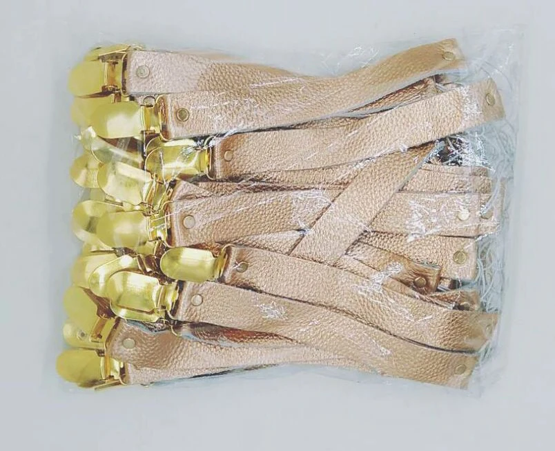 colorful custom print baby infant leather dummy clips pacifier holder