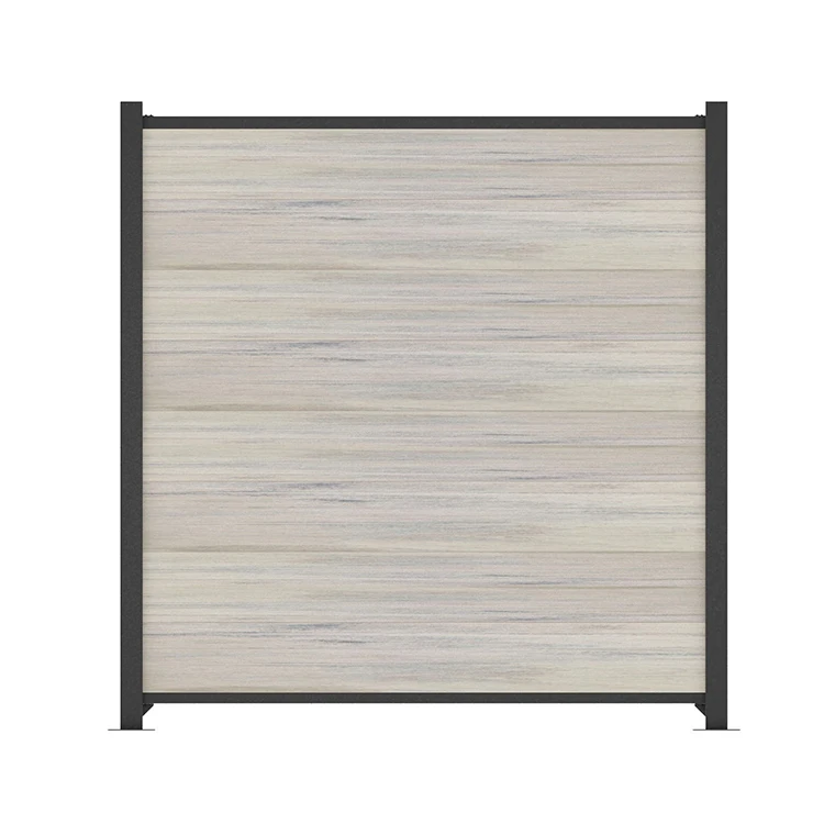 Wood Plastic Composite Slat Fence Panel Garden WPC Aluminum DIY Fence