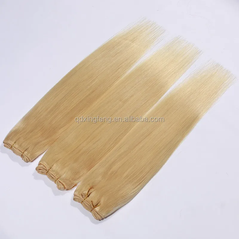 alibaba 613 blonde color 100% Brazilian remy hair double machine wefts with the competitive price