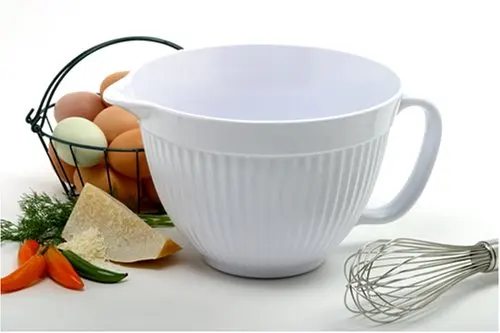 
durable melamine batter bowl Built-in spout and handle for mixing, pouring and storing cake, pancake, with non-slip bottom 