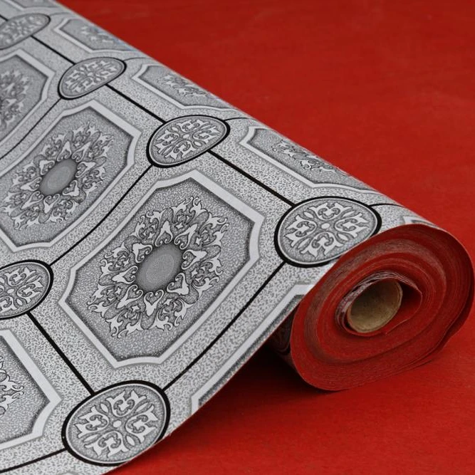 Gray Color Laminate Flooring felt backing pvc floor