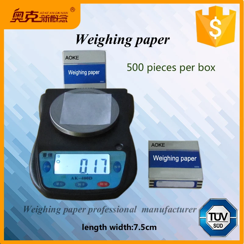 Recommended manufacturers 7.5cm * 7.5cm Balance weighing paper for lab use