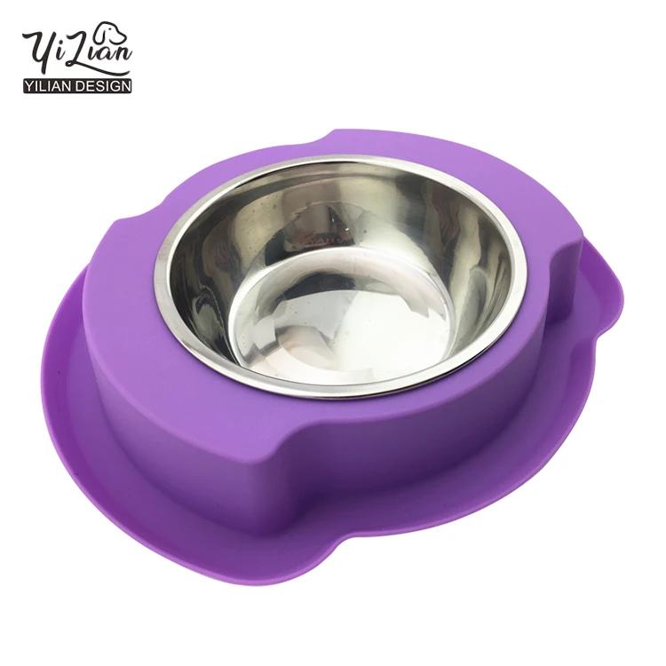 
Миска для собак из нержавеющей стали с нескользящим силиконовым ковриком, миска для кормления домашних животных, для собак, кошек и маленьких и средних питомцев 
