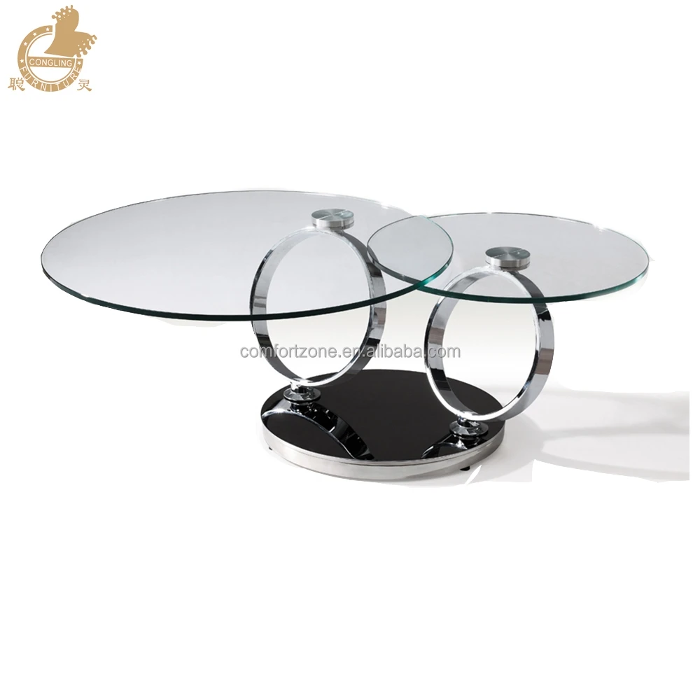 
C8041 movable swivel glass coffee table models for home using 