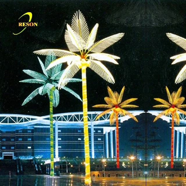 Outdoor LED Palm Tree Lights RGB Color Changing with Controller IP65 Christmas Available