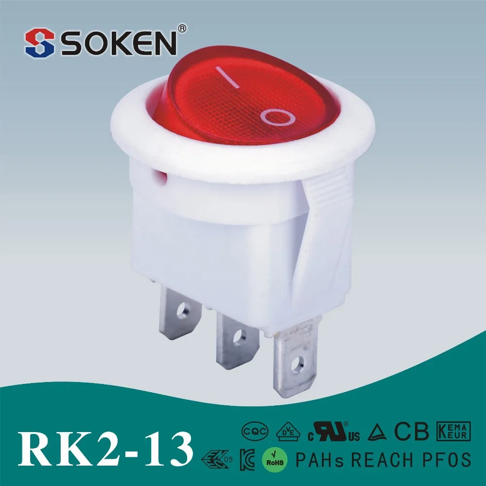 Rk2-13 RoHS UL мини электрический 12 В 24 В круглый клавишные переключатели t85 10a 250 В